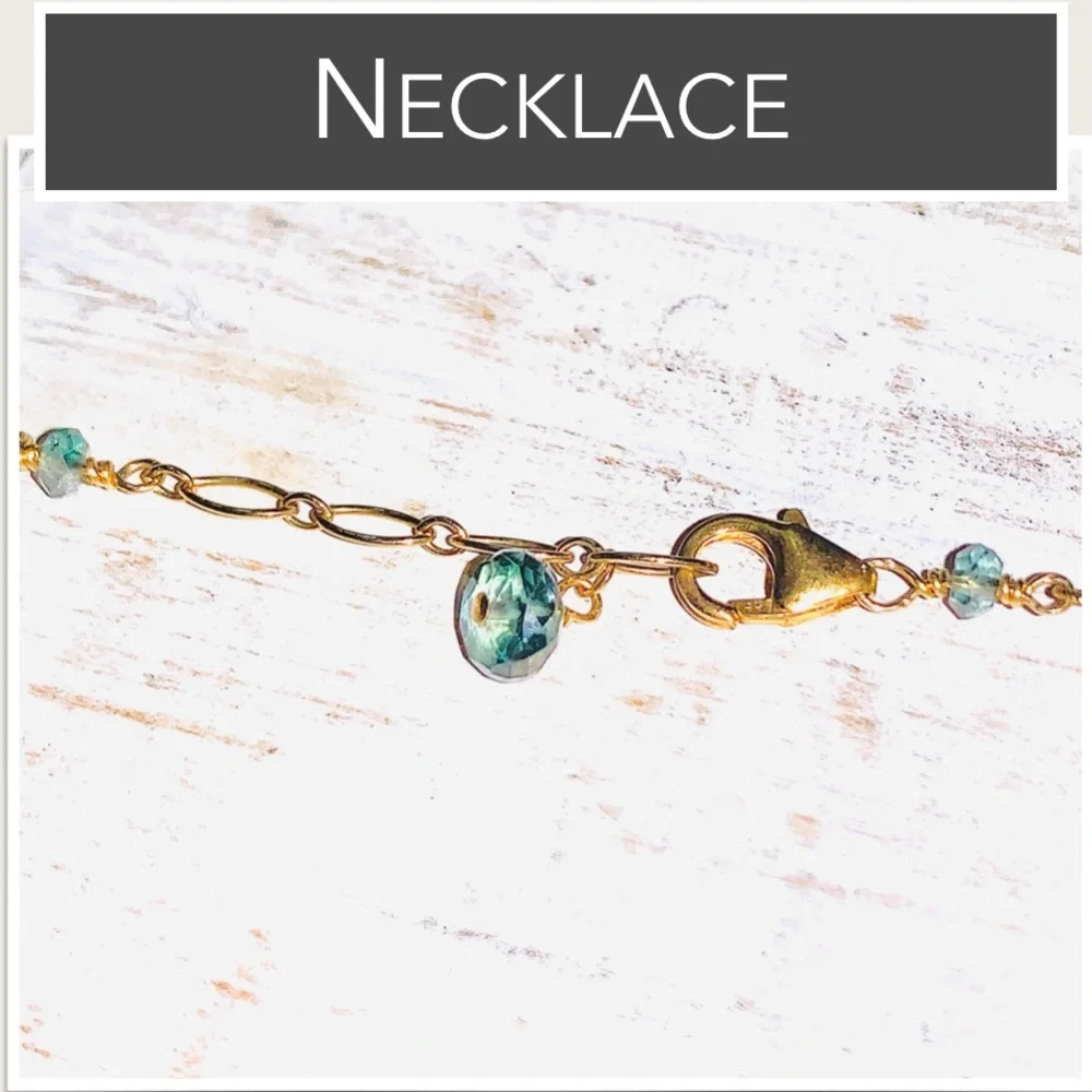 14K‎ GF Sea Glass & Labradorite Necklace (14K Gold-Filled)